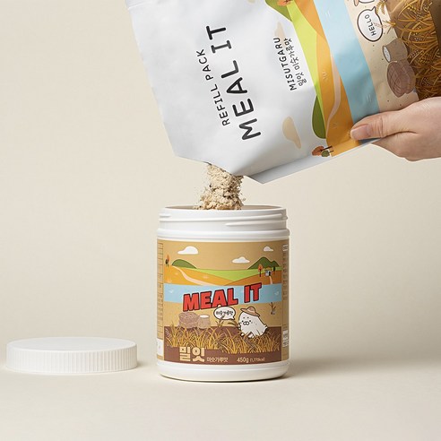 밀잇 식사대용 단백질 쉐이크 미숫가루맛 리필팩, 1개, 500g의 상품이미지입니다.