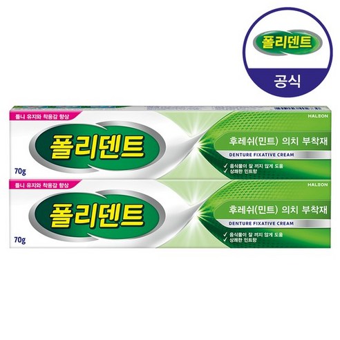 의치 부착재 민트향 70g 2개, 1개입