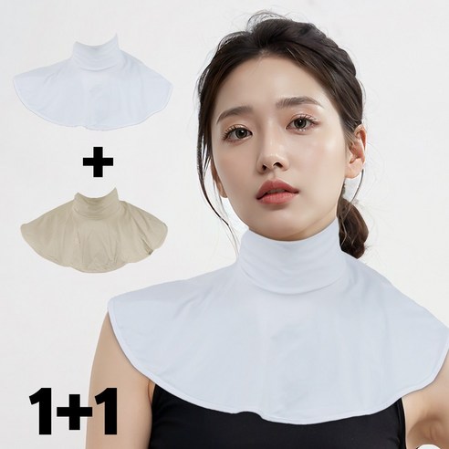 피너클럭스 1+1 골프 쿨 목토시 여름 자외선차단 스포츠 목폴라 쿨 넥워머 멀티스카프, 화이트+스킨, 2개