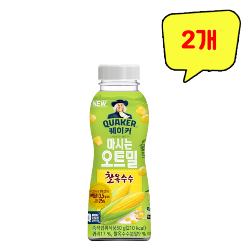 퀘이커 마시는 오트밀 찰옥수수, 50g, 6개