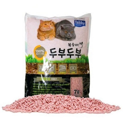 테비토퍼 프리미엄 두부두부 고양이 모래, 7L, 1개, 복숭아