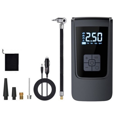 오토바이 무선 타이어 펌프 디지털 에어 스마트 컴프레서 LED 조명 6000mAh 7.4 V 12V 150PSI 공기 주입기 자동차 공기압 휴대용 전동, CHINA_Inflator