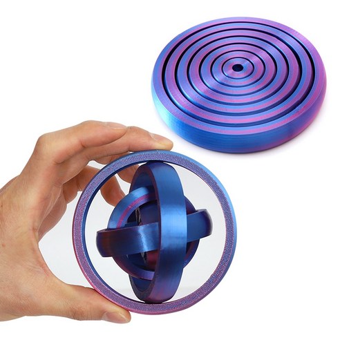 행성 인터스텔라 3D 자이로스코픽 피젯 입체 회전 3D프린터, 퍼플블루 (P212), 1개