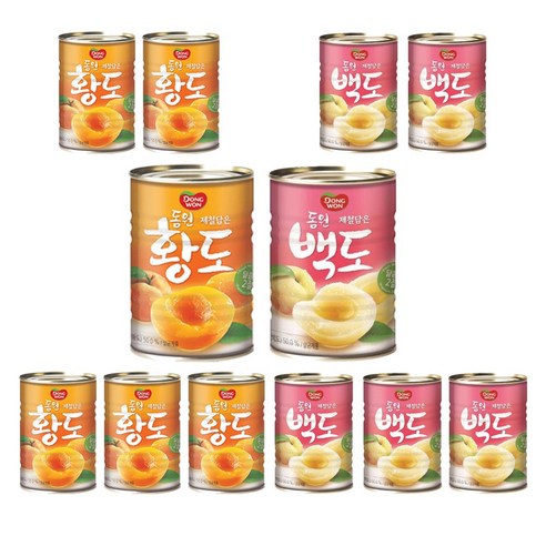 동원 백도통조림 400g x 6캔 + 황도통조림 400g x 6캔 총12캔, 1개