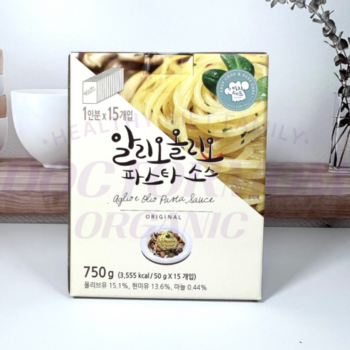 이지쉐프 알리오올리오 파스타 소스 1인분 개별포장 혼밥 닥터맘오가닉, 15개, 50g