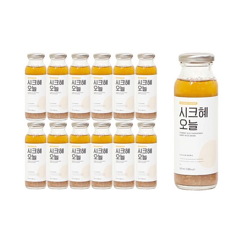 오늘식혜 245ml 12개 세트, 샐러드보울 시크혜 옹골진식혜 오늘식혜 245ml 12개 세트, 샐러드보울 시크혜 옹골진식혜