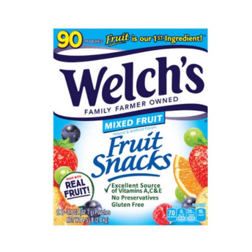 Welch’s 웰치스 믹스드 후르츠 스낵 90개입 총2kg 1박스, 2kg 웰치스젤리