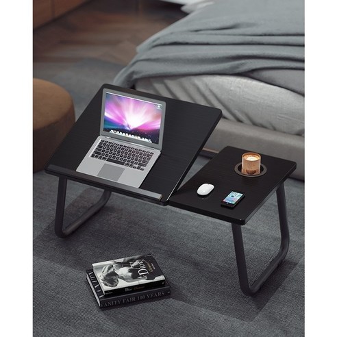 5단 각도조절 접이식 베드테이블 640 x 320 x 250 mm, 블랙