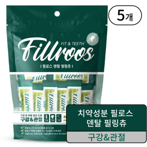 필로스 반려견 덴탈 필링츄 18p, 구강 + 관절건강, 270g, 5개