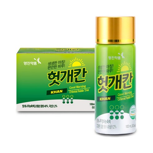 영진약품 헛개칸 회식 전후 컨디션 회복 상쾌한 아침 음료, 100개, 100ml