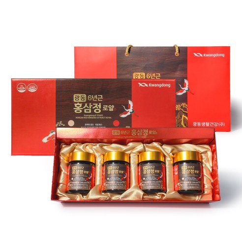광동 6년근 홍삼정 로얄 200g x 4병 선물세트 + 쇼핑백, 1세트, 800g