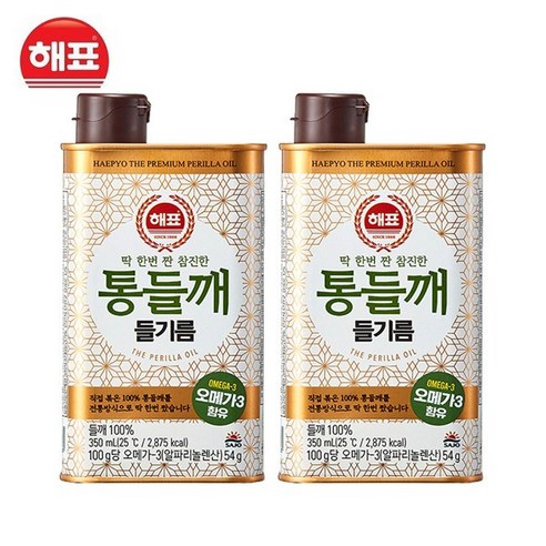 해표 통들깨 들기름 350ml, 6개