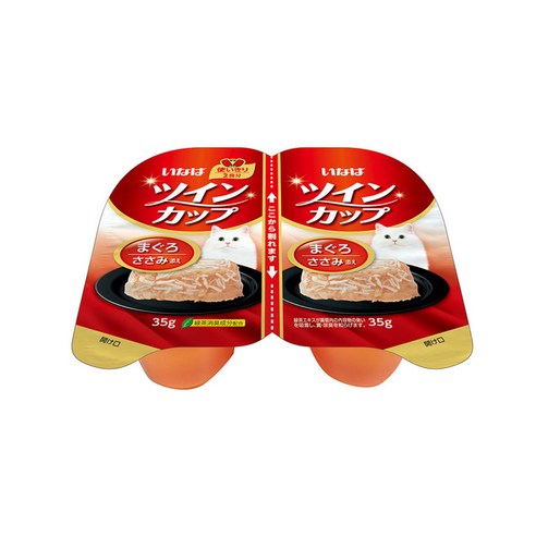 이나바 트윈컵 혼합맛 (참치/닭가슴살) – 70g, 24개 묶음 
고양이 간식