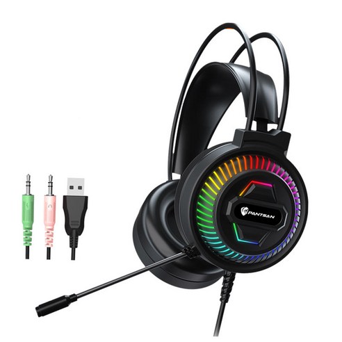 게임용 오버이어 3.5mm 헤드셋 이어폰(마이크 포함) 폭넓은 호환성, 3.5mm(USB 포함), 235x185x105mm, 플라스틱