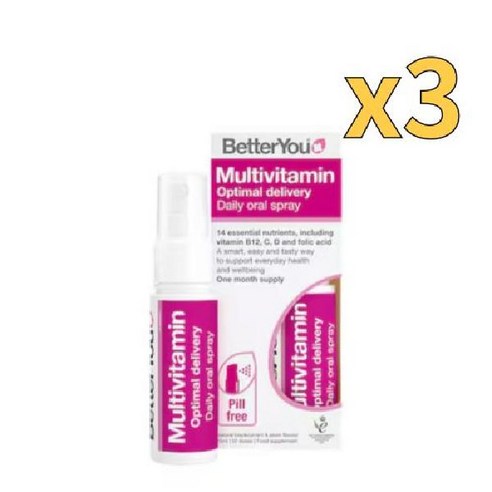 베러유 BetterYou 멀티비타민 종합비타민 데일리 구강 스프레이 25ml 3팩, 3개