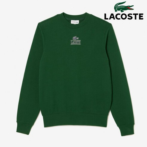 라코스테 LACOSTE 공용 뉴로고 포인트 맨투맨 SH1156_132 그린 긴팔티 스웨트셔츠