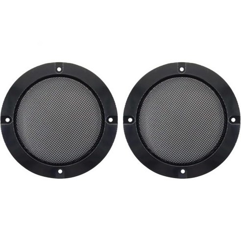 2Pcs 메탈릭 광택 오디오 스피커 커버 그리드 서브우퍼 그릴 가드 장식용 원형 프로텍터, 4 inch