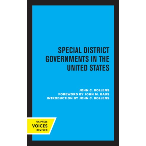 Special District Governments in the United States Paperback, University of California Press