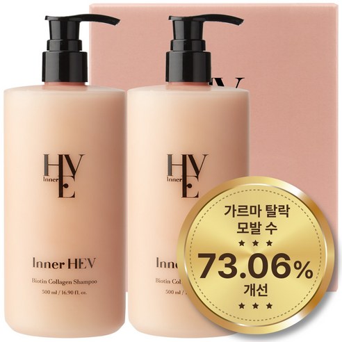 이너해브 비오틴 콜라겐 여성 탈모 샴푸 플로럴머스크향, 500ml, 2개