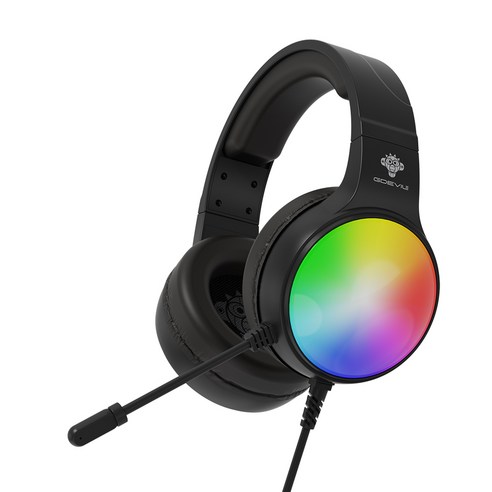 GDEVIL G535 AURORA 게이밍 헤드셋 지데빌 아우라 가상 7.1 채널 RGB 노이즈 감쇄 단방향 마이크 유선헤드셋, 블랙
