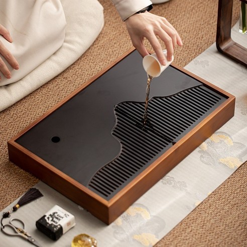 흑단목차판 고급 차 트레이 티테이블 퇴수기 중국 차판 찻판 다기세트 다판 다도판, 08.H