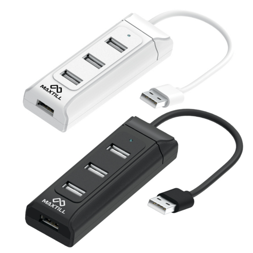 [ 1+1 총2개 ] 맥스틸 DM-HUB40C // USB 2.0 4포트 허브, DM-HUB40C 블랙 + 화이트