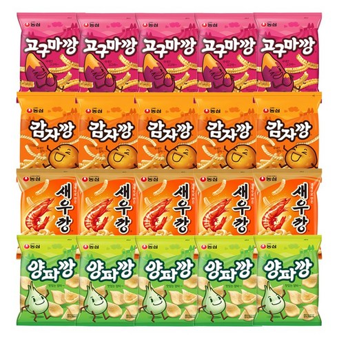 농심 새우깡+고구마깡+감자깡+양파깡 각5개, 단품