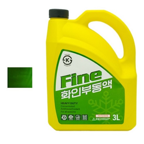 지노기업/FINE 부동액/사계절/화물차/대형트럭/냉각수/원액/녹색/그린/고농도/특장차/부식방지/중장비, 3L, 1통