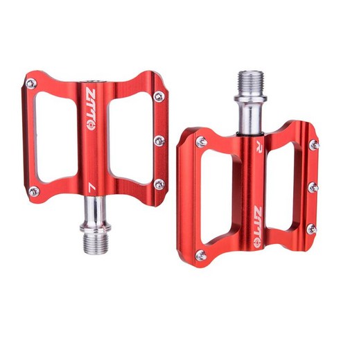 [XIG] 초경량 자전거 페달 인감 베어링 자전거 페달 알루미늄 합금 MTB 페달 Anti-slip 범용 자전거 부품 액세서리 2022, 체코, Red