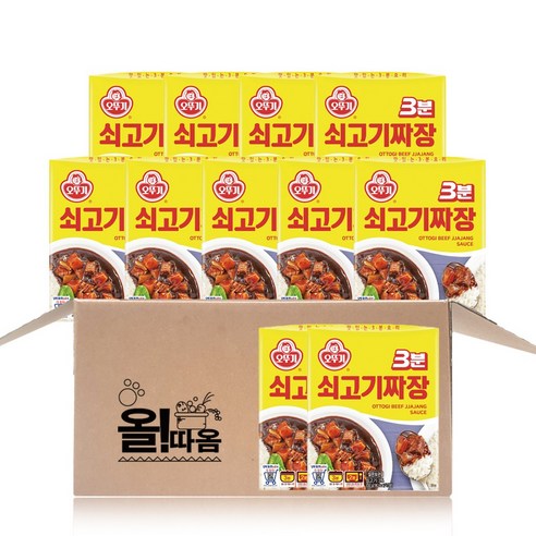 <올따옴> 오뚜기 3분 쇠고기짜장 200g 11개, 1개