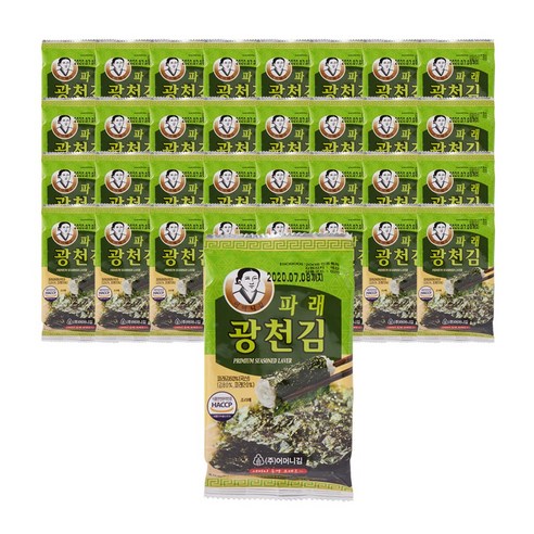 [광천어머니김 본사 발송] 파래16단 도시락김(4gx 16개입), 4g, 2세트