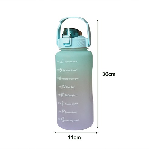 2L Portable Large-Capacity Water Bottle Time Marker Leak-Proof BPA Frosted Cup For Outdoor Sports Dr, 하나, 색깔3
