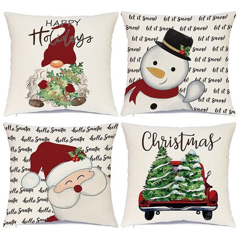 크리스마스 장식 베개 커버 18 x 18 4 농가 크리스마스 장식 눈사람 홈 소파에 대 한 베개 던져, 하나, 보여진 바와 같이