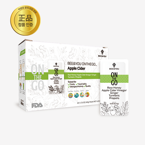 비앤유 온더고 천연꿀 영양제 허니스틱(디톡스) 1개월분 (비앤유 공식 수입정품), 196g, 1개