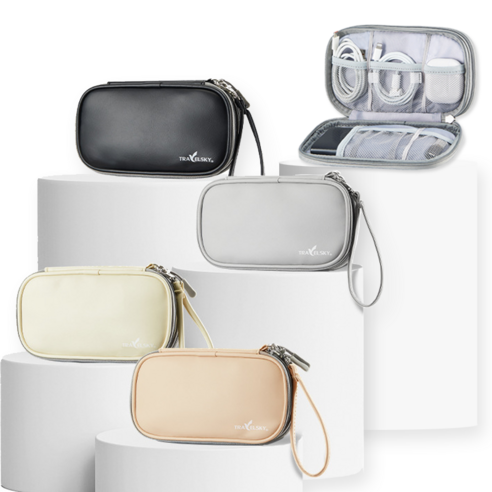 여행용 전자기기 주머니 세트 – 핑크 PO-001 케이블파우치