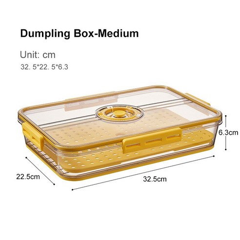 [SW] 냉장고 보관 상자 식품 등급 애완 동물 플라스틱 주방 보관 용기 두꺼운 시간 표시 냉동 보관 상자, 7003 Yellow