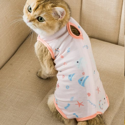 부투펫 고양이 중성화복 수술복 강아지 환견복 삼색이 환묘복, 핑크, 1개
