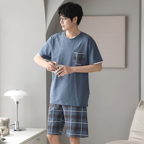 BIKASU 순면 체크 잠옷 세트, 쾌적한 여름밤을 위한 최고의 선택