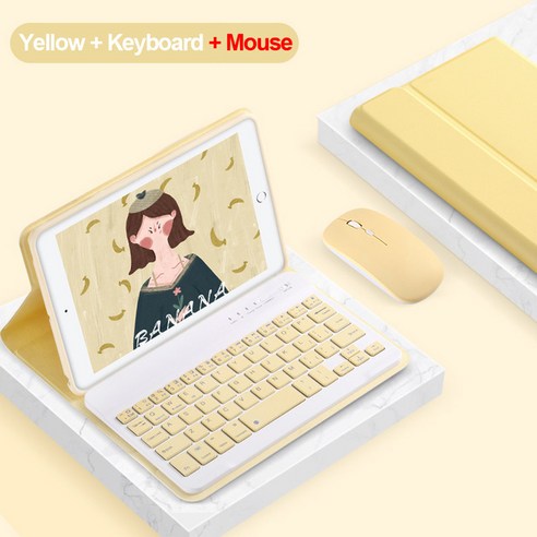 iPad Mini 6 2021 Case For iPad Mini Bluetooth Keyboard Mouse Leather, YELLOW  Mouse, for iPad mini 4 5