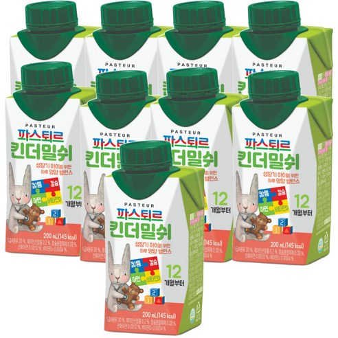 파스퇴르 킨더밀쉬 액상분유 1단계 200ml, 200ml, 9개 200ml × 9개, 200ml × 9개 섬네일