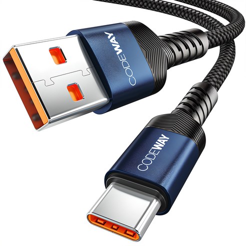 코드웨이 USB A to C타입 고속 충전 케이블, 2m, 1개, 블루