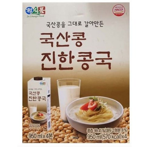 정식품 국산콩 진한콩국 950ml x 4 코스트코 콩국수 콩육수, 1개