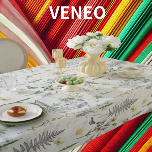 veneo 방수 식탁보 테이블보, 6인(130x210 cm), 핑크, 1개