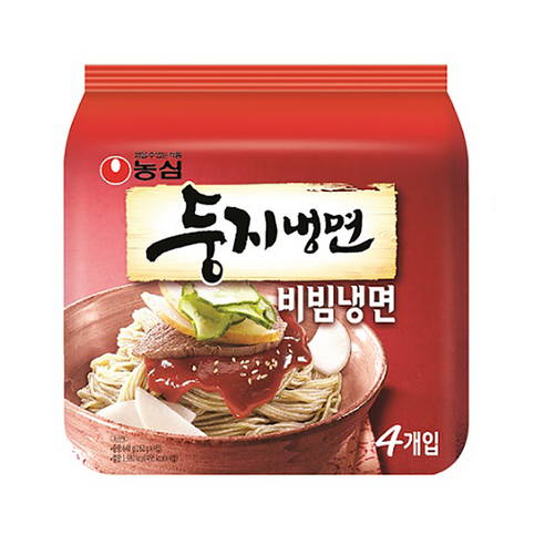 농심 둥지 비빔냉면 162g, 4개