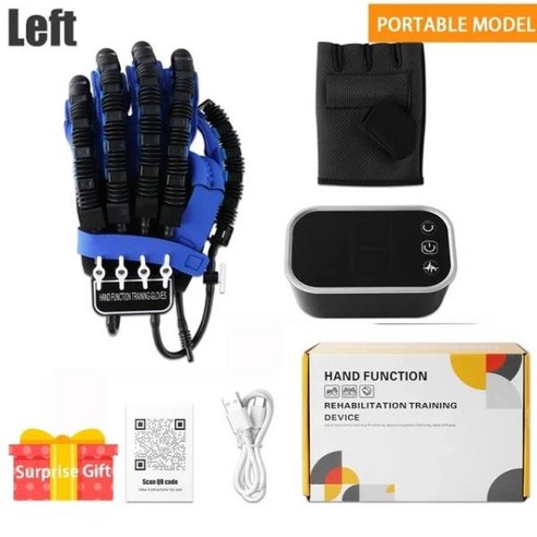 손가락 재활 기구 로봇 장갑 뇌졸중 손 장치 편마비 뇌경색 훈련 장비 운동기, [05] XXL size, [01] Left hand, 5) Left hand  XXL 사이즈