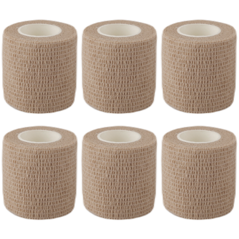 파쿠스 자가점착 탄력 압박 밴드 테이프 6p, 브라운