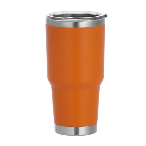 30oz 스테인리스강 자동차 컵 야외 보온 냉동 맥주 컵 휴대용 차 얼음 컵, 오렌지, 30OZ/-900ML