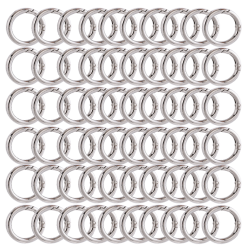 일월전빵 원터치 오픈형 오링 13mm 16mm 19mm 25mm 세트 악세사리 DIY 부자재 키링 공예 BA-J025, 60개, 실버