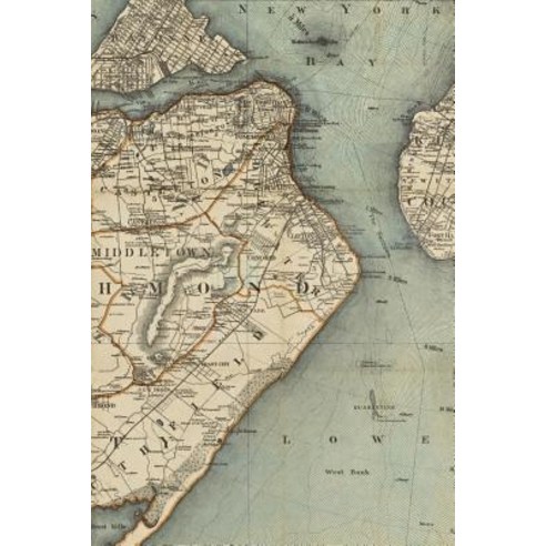 Poetose Notebook featuring 1889 map of Staten Island Richmond County State of New York (100 pages/... Paperback, Poetose Press