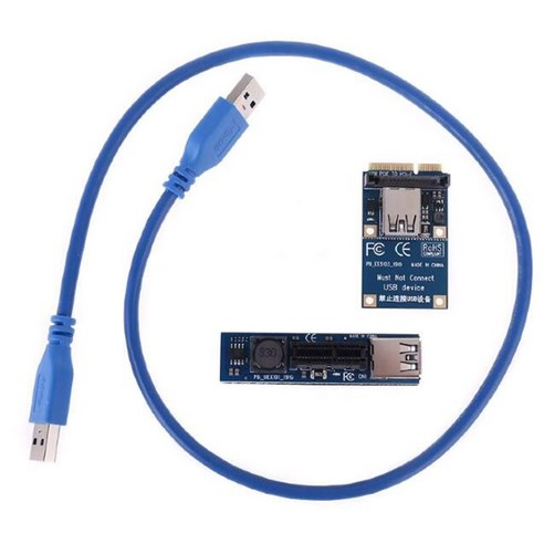 Xzante 미니 PCIE-PCI-E X1 확장 카드 PCI-E 라이저 SATA 전원 커넥터 30CM USB3.0 케이블 PCIE 익스텐더, 블루 & 블랙